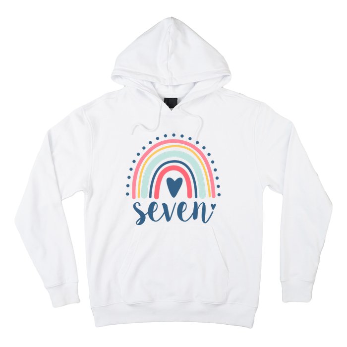 7th Birthday Rainbow Seven Year Old Cute Hoodie