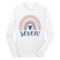 7th Birthday Rainbow Seven Year Old Cute Long Sleeve Shirt