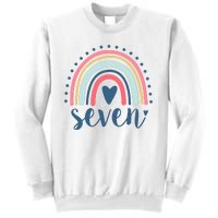 7th Birthday Rainbow Seven Year Old Cute Sweatshirt