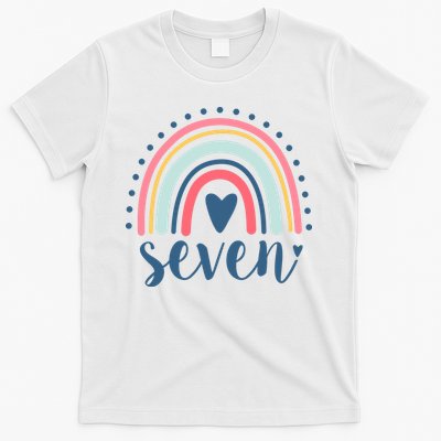 7th Birthday Rainbow Seven Year Old Cute T-Shirt