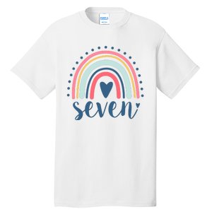 7th Birthday Rainbow Seven Year Old Cute Tall T-Shirt