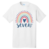 7th Birthday Rainbow Seven Year Old Cute Tall T-Shirt