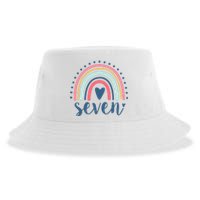 7th Birthday Rainbow Seven Year Old Cute Sustainable Bucket Hat