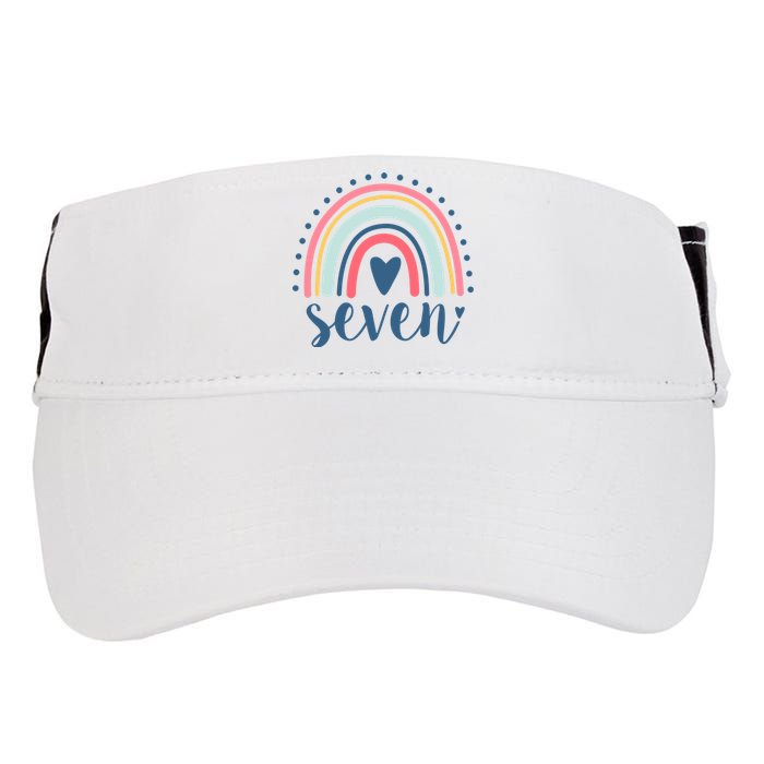 7th Birthday Rainbow Seven Year Old Cute Adult Drive Performance Visor