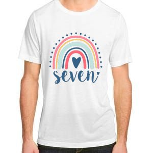 7th Birthday Rainbow Seven Year Old Cute Adult ChromaSoft Performance T-Shirt