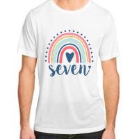 7th Birthday Rainbow Seven Year Old Cute Adult ChromaSoft Performance T-Shirt