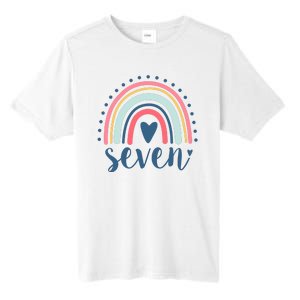 7th Birthday Rainbow Seven Year Old Cute Tall Fusion ChromaSoft Performance T-Shirt