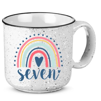 7th Birthday Rainbow Seven Year Old Cute 15oz Campfire Ceramic Mug