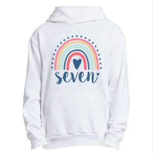 7th Birthday Rainbow Seven Year Old Cute Urban Pullover Hoodie