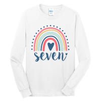 7th Birthday Rainbow Seven Year Old Cute Tall Long Sleeve T-Shirt