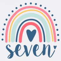 7th Birthday Rainbow Seven Year Old Cute Baby Bodysuit