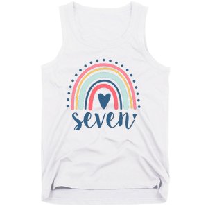 7th Birthday Rainbow Seven Year Old Cute Tank Top