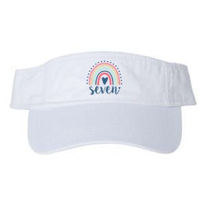 7th Birthday Rainbow Seven Year Old Cute Valucap Bio-Washed Visor