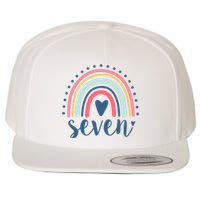 7th Birthday Rainbow Seven Year Old Cute Wool Snapback Cap