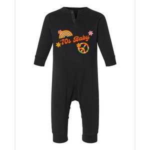 70s Baby Retro Peace Sign Infant Fleece One Piece