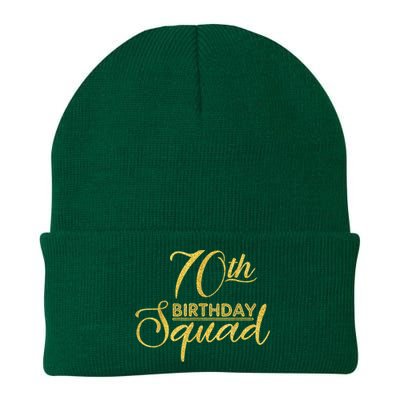 70th Birthday Squad Party Birthday Bday Yellow Gold Birthday Knit Cap Winter Beanie