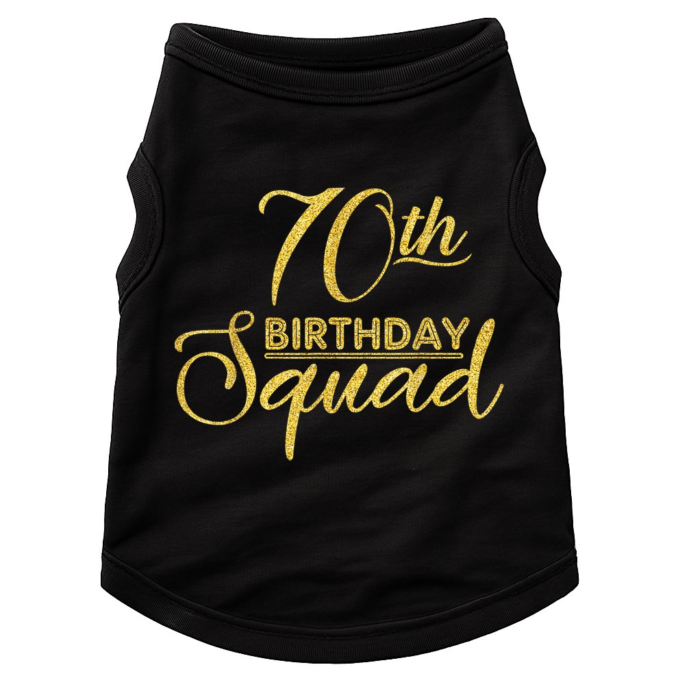 70th Birthday Squad Party Birthday Bday Yellow Gold Birthday Doggie Tank