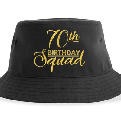 70th Birthday Squad Party Birthday Bday Yellow Gold Birthday Sustainable Bucket Hat