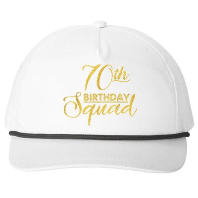 70th Birthday Squad Party Birthday Bday Yellow Gold Birthday Snapback Five-Panel Rope Hat