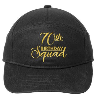 70th Birthday Squad Party Birthday Bday Yellow Gold Birthday 7-Panel Snapback Hat