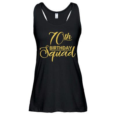 70th Birthday Squad Party Birthday Bday Yellow Gold Birthday Ladies Essential Flowy Tank