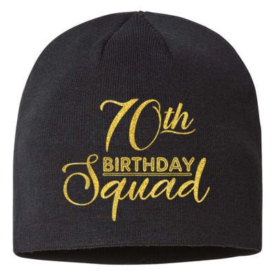 70th Birthday Squad Party Birthday Bday Yellow Gold Birthday Sustainable Beanie