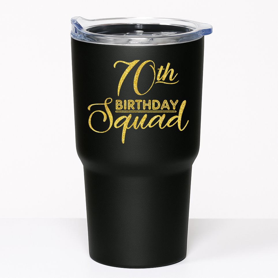 70th Birthday Squad Party Birthday Bday Yellow Gold Birthday Tumbler
