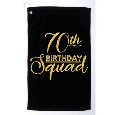 70th Birthday Squad Party Birthday Bday Yellow Gold Birthday Golf Towel