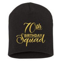 70th Birthday Squad Party Birthday Bday Yellow Gold Birthday Short Acrylic Beanie