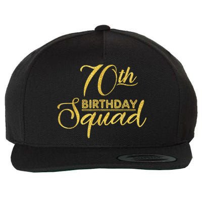 70th Birthday Squad Party Birthday Bday Yellow Gold Birthday Wool Snapback Cap