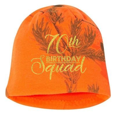 70th Birthday Squad Party Birthday Bday Yellow Gold Birthday Kati - Camo Knit Beanie