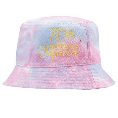 70th Birthday Squad Party Birthday Bday Yellow Gold Birthday Tie-Dyed Bucket Hat