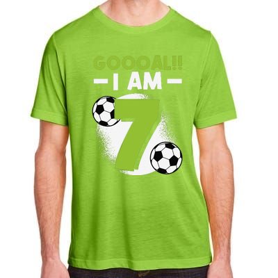 7th Birthday Soccer Themed Birthday Party 7 Years Old Adult ChromaSoft Performance T-Shirt