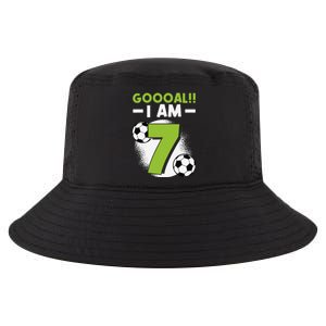 7th Birthday Soccer Themed Birthday Party 7 Years Old Cool Comfort Performance Bucket Hat