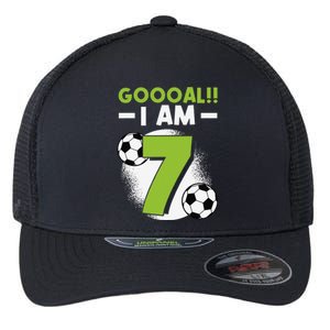 7th Birthday Soccer Themed Birthday Party 7 Years Old Flexfit Unipanel Trucker Cap