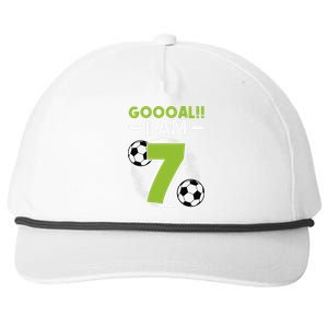 7th Birthday Soccer Themed Birthday Party 7 Years Old Snapback Five-Panel Rope Hat