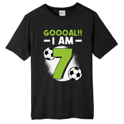 7th Birthday Soccer Themed Birthday Party 7 Years Old Tall Fusion ChromaSoft Performance T-Shirt