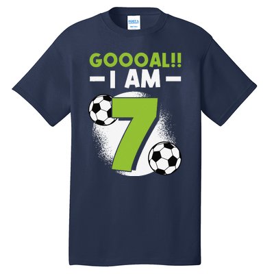 7th Birthday Soccer Themed Birthday Party 7 Years Old Tall T-Shirt