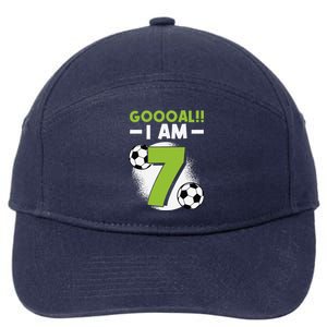 7th Birthday Soccer Themed Birthday Party 7 Years Old 7-Panel Snapback Hat