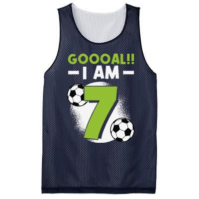 7th Birthday Soccer Themed Birthday Party 7 Years Old Mesh Reversible Basketball Jersey Tank