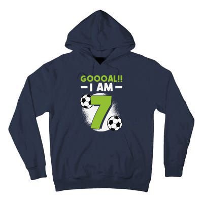 7th Birthday Soccer Themed Birthday Party 7 Years Old Tall Hoodie