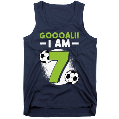 7th Birthday Soccer Themed Birthday Party 7 Years Old Tank Top