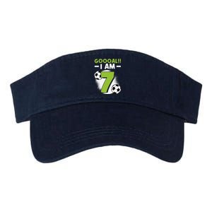 7th Birthday Soccer Themed Birthday Party 7 Years Old Valucap Bio-Washed Visor