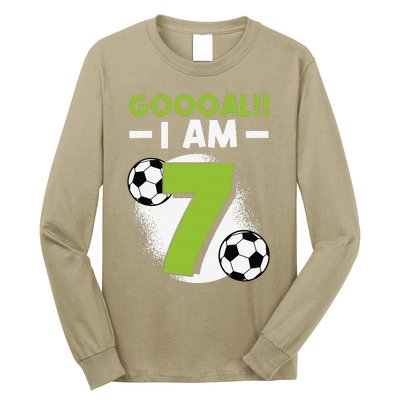 7th Birthday Soccer Themed Birthday Party 7 Years Old Long Sleeve Shirt