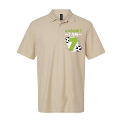 7th Birthday Soccer Themed Birthday Party 7 Years Old Softstyle Adult Sport Polo