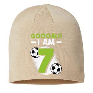 7th Birthday Soccer Themed Birthday Party 7 Years Old Sustainable Beanie