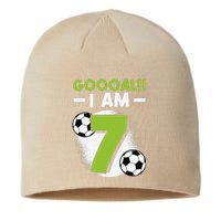 7th Birthday Soccer Themed Birthday Party 7 Years Old Sustainable Beanie