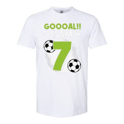 7th Birthday Soccer Themed Birthday Party 7 Years Old Softstyle CVC T-Shirt