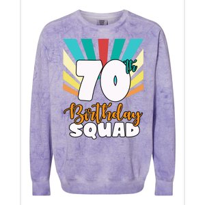 70th Birthday Squad 70 Years Old Colorblast Crewneck Sweatshirt