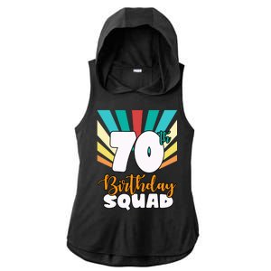 70th Birthday Squad 70 Years Old Ladies PosiCharge Tri-Blend Wicking Draft Hoodie Tank